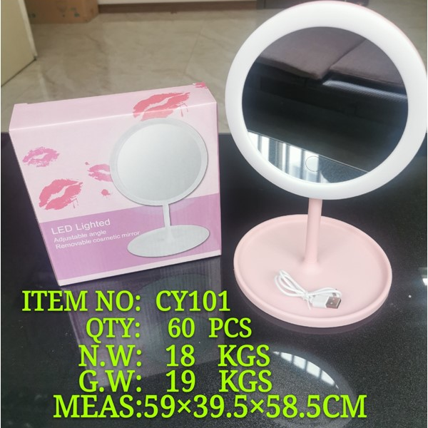 热销欧式简约化妆品收纳盒桌面置物架口红护肤品收纳盒亚克力防尘化妆镜化妆灯3图