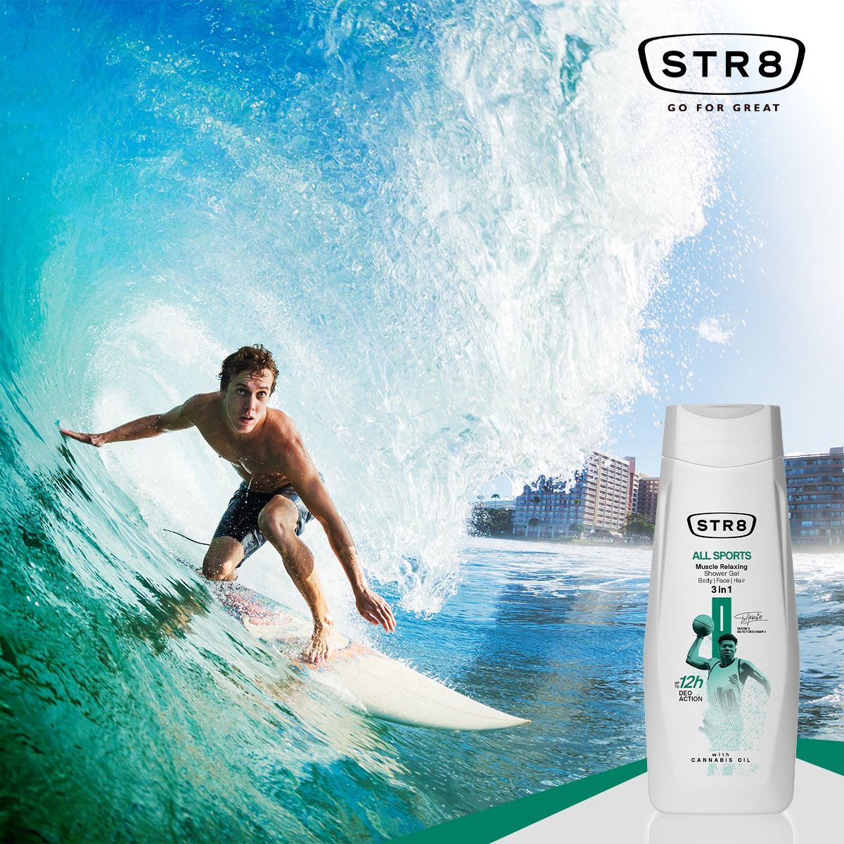 STR8思优泉男士 三合一运动清爽沐浴露400ml