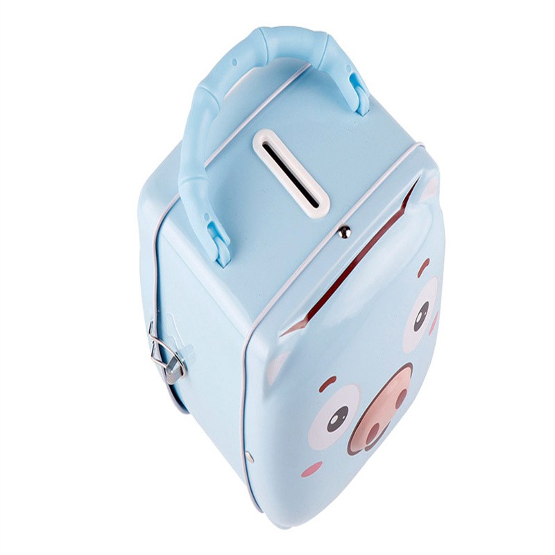 创意储蓄罐儿童礼品罐卡通带锁马口铁存钱罐定制小猪储蓄罐现货详情图3