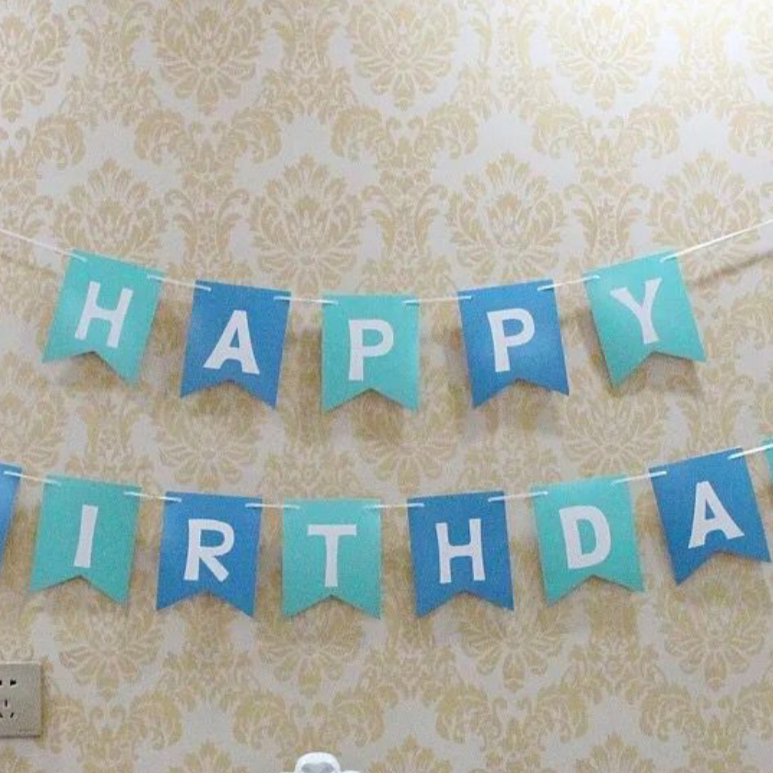 布置装饰品儿童生日快乐字母彩旗