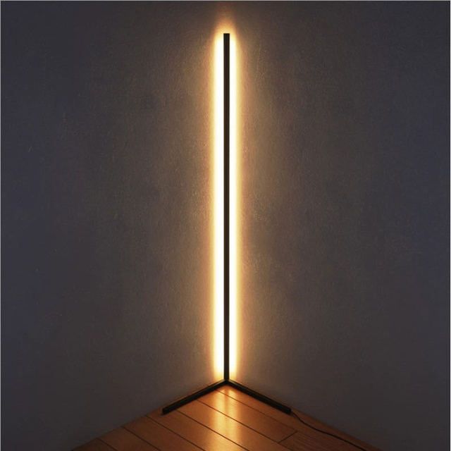 Led Nordic modern minimalist living room bedroom floor lamp bed sofa background decorative lines living room lamp simple