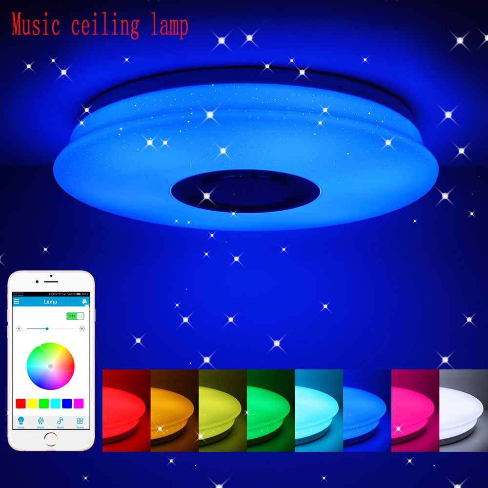 Amazon popular 24W smart remote control mobile phone APP colorful LED Bluetooth music ceiling light