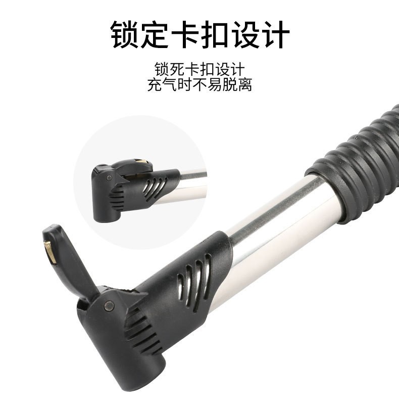 2522 Portable aluminum alloy bicycle air pump, mountain bike air pump, balloon football basketball manual mini air pump pic 5