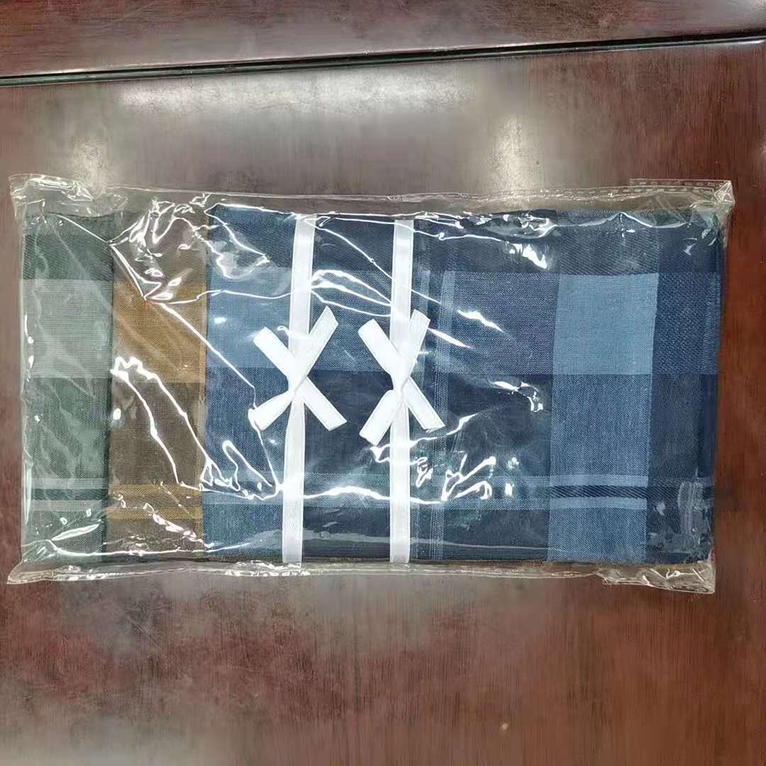 40公分纯棉男士手帕 细缎条巧克力男士手绢方巾 简约大方小精致