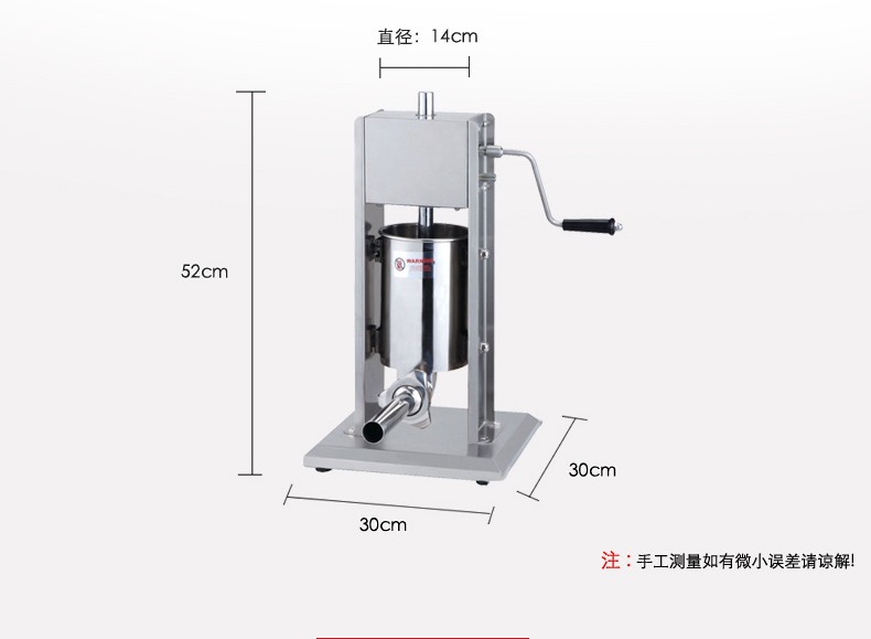 3L commercial stainless steel manual sausage stuffing machine, vertical and horizontal sausage stuffing machine, sausage machine pic 6