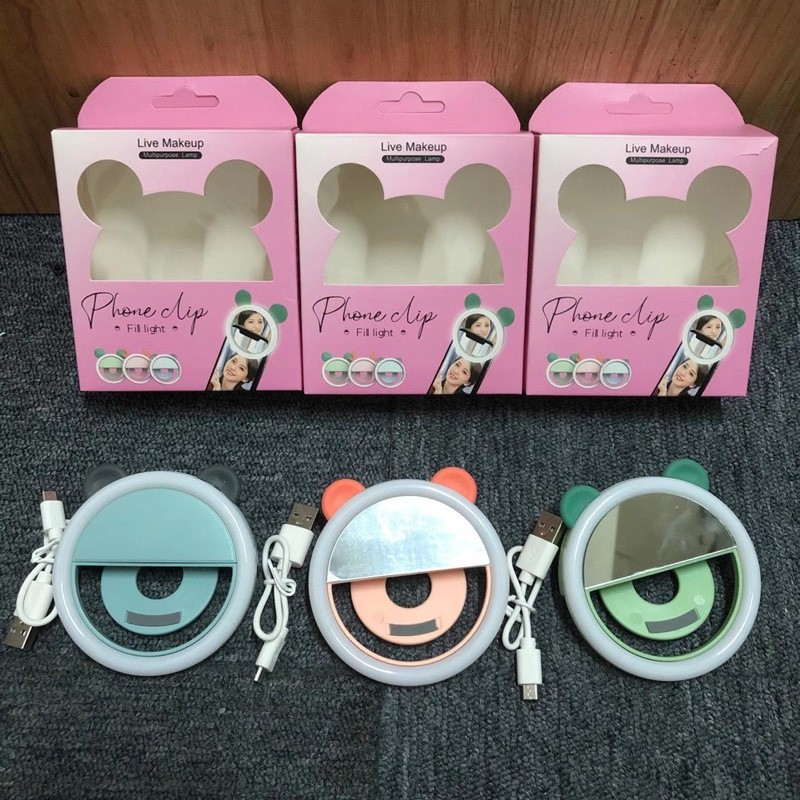 卡通手机补光灯夹 led美颜闪光灯补光神器 充电USB新款灯夹详情图3