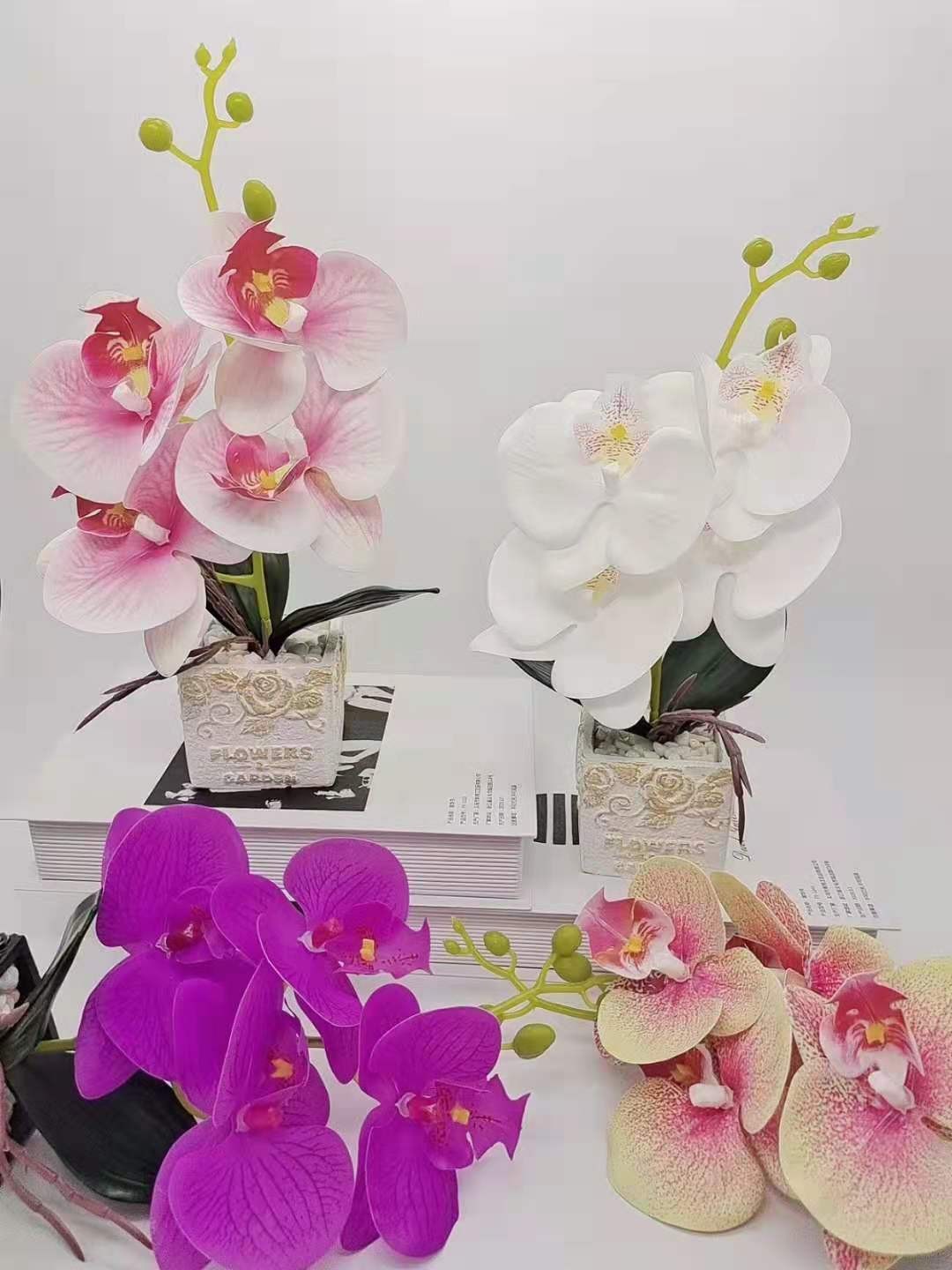 Artificial flower magnolia and Phalaenopsis set, ceramic potted plants, bonsai decoration, artificial flower ornaments, direct supply and consignment delivery from the manufacturer detail image 9