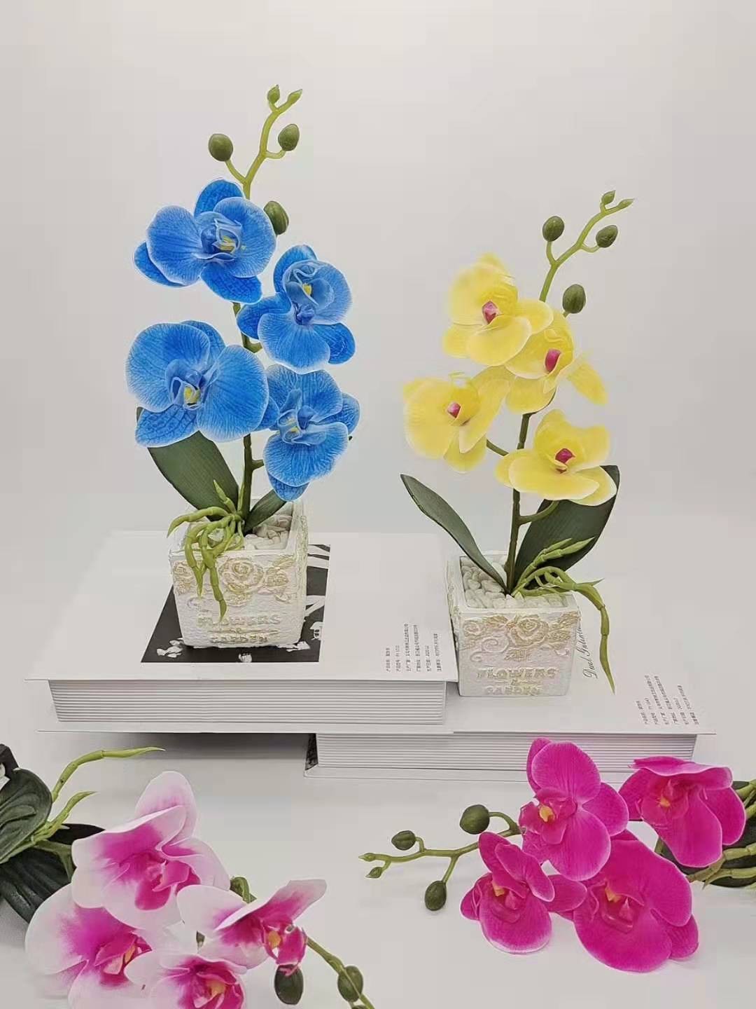 Artificial flower magnolia and Phalaenopsis set, ceramic potted plants, bonsai decoration, artificial flower ornaments, direct supply and consignment delivery from the manufacturer detail image 5