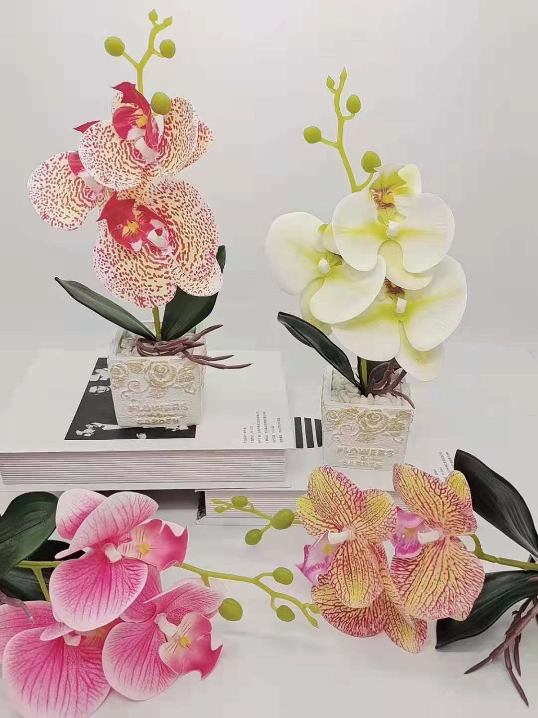 Artificial flower magnolia and Phalaenopsis set, ceramic potted plants, bonsai decoration, artificial flower ornaments, direct supply and consignment delivery from the manufacturer detail image 8
