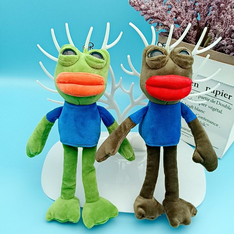 New cute frog pendant Instagram ugly plush big mouth frog doll backpack pendant keychain