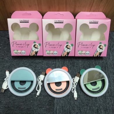 卡通手机补光灯夹 led美颜闪光灯补光神器 充电USB新款灯夹细节图
