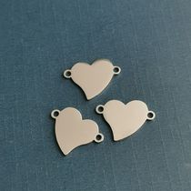 Mirror polished stainless steel heart accessories Bracelet necklace DIY accessories Love pendant