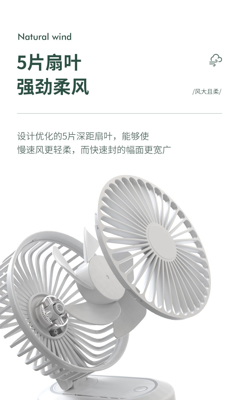 新款折夹风扇多用台夹摇头迷你小风扇USB充电桌面便携小风扇详情图14