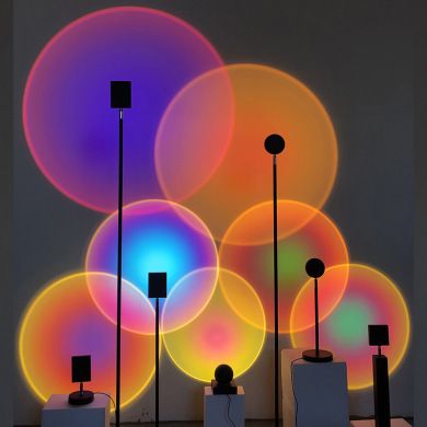 Cross border sunset lamp Sunset lamp never sets rainbow projection lamp network red live background atmosphere lamp