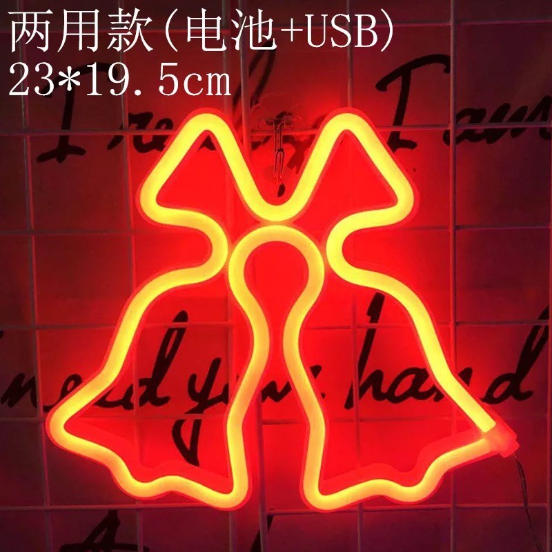 led flexible shape 5-color rainbow dual-purpose battery +USB night light wall decoration InS-style neon light strip detail image 1