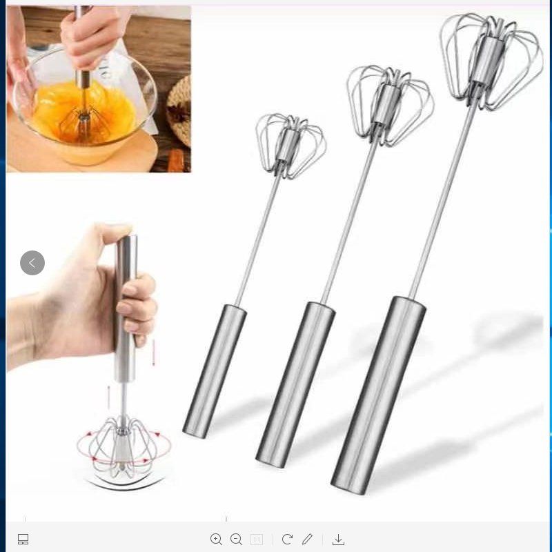 Stainless steel manual press cream whipper, household small handheld semi-automatic mini mixer