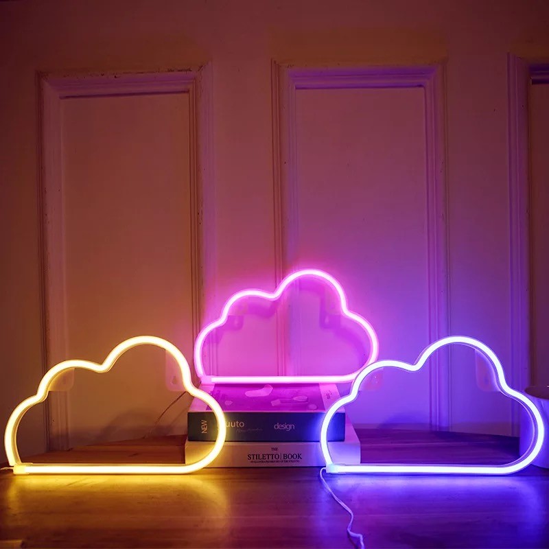 led柔性造型云朵双用电池+USB小夜灯墙壁装饰ins风霓虹灯带详情图1