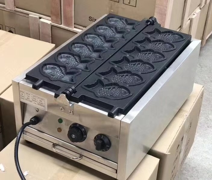 商用厨具电热一板六孔鲷鱼烧机燃气小吃机摆摊设备鱼型烤饼机图案详情图4