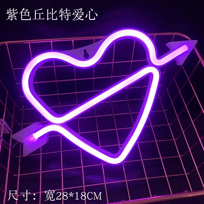led flexible shape, dual-purpose battery +USB night light, wall decoration, InS-style neon light strip detail image 1