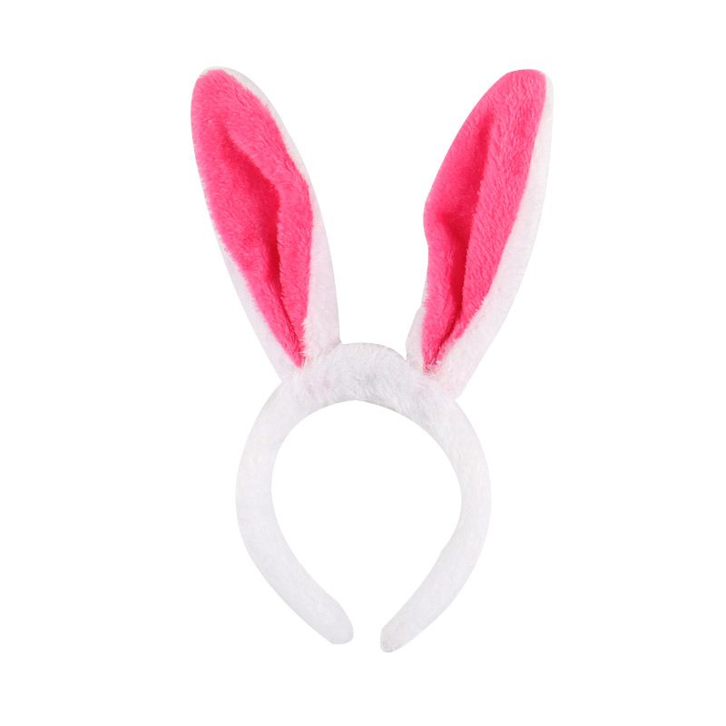 发光毛绒兔耳朵白底实物图