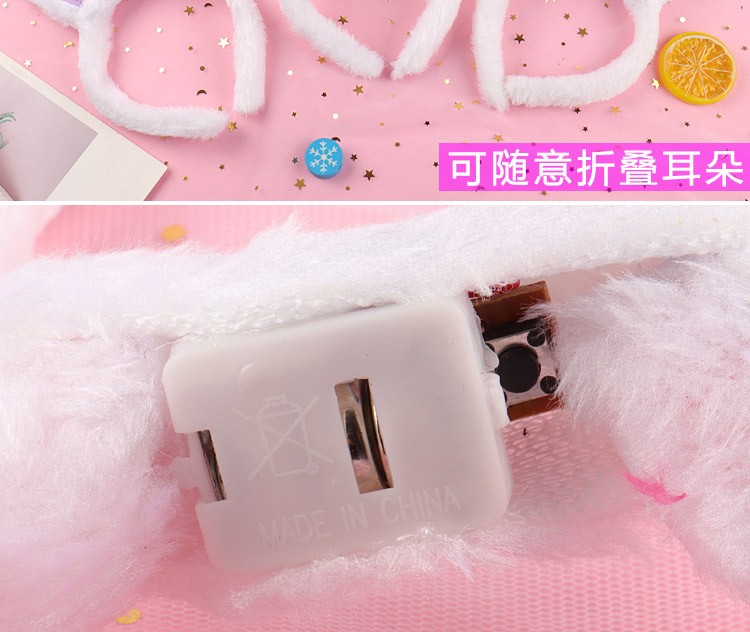 厂家直供发光毛绒兔耳朵头扣头箍带灯闪光毛绒兔LED灯发光玩具现货地摊夜市景区热卖玩具详情10