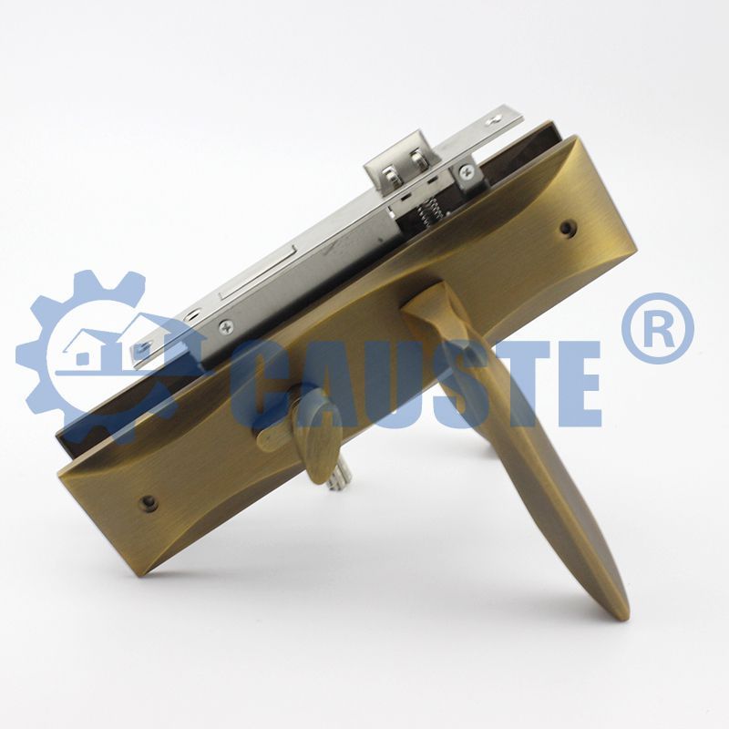 Zinc-aluminum alloy room door lock, antique door handle lock with a plate
