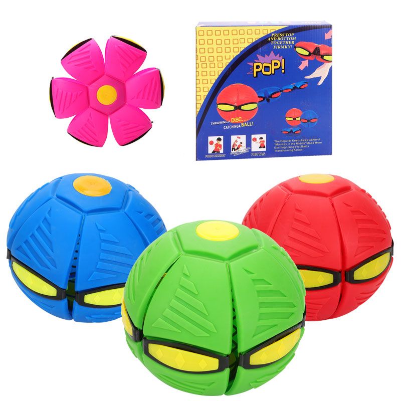 Luminous magic UFO ball 3 light treading ball deformation ball vent ball flash ball bounce ball with light outdoor parent-child interactive toy foreign trade