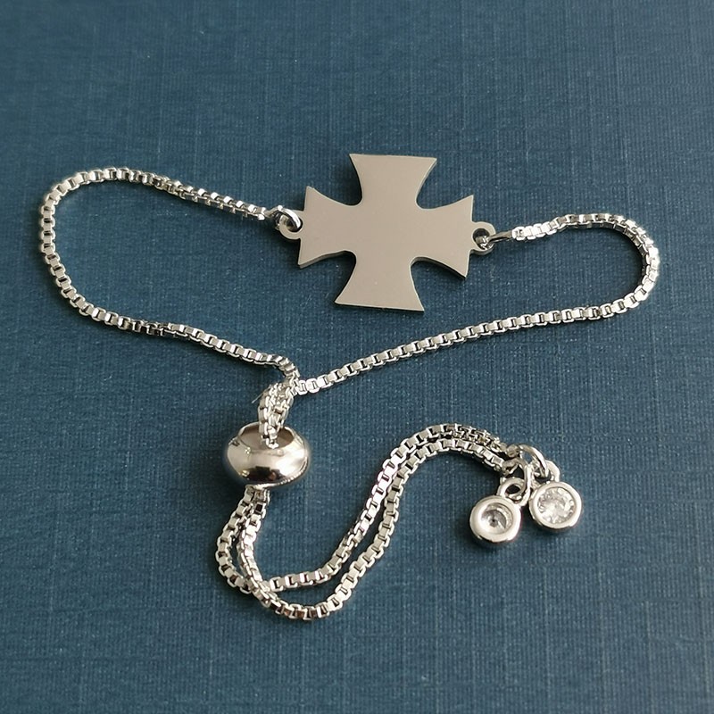 DIY handcrafted pendant, double hanging mini cross pendant, European and American bracelet, titanium steel jewelry accessory detail image 4