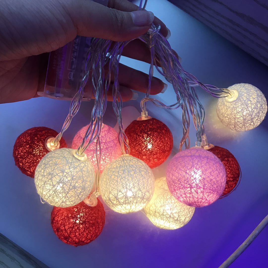 4cm pink led sepak takraw, 2-meter 10-lamp battery box, birthday party flower packaging