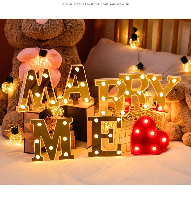 字母灯led亮面生日派对求婚道具拍照酒店名宿装饰详情图11