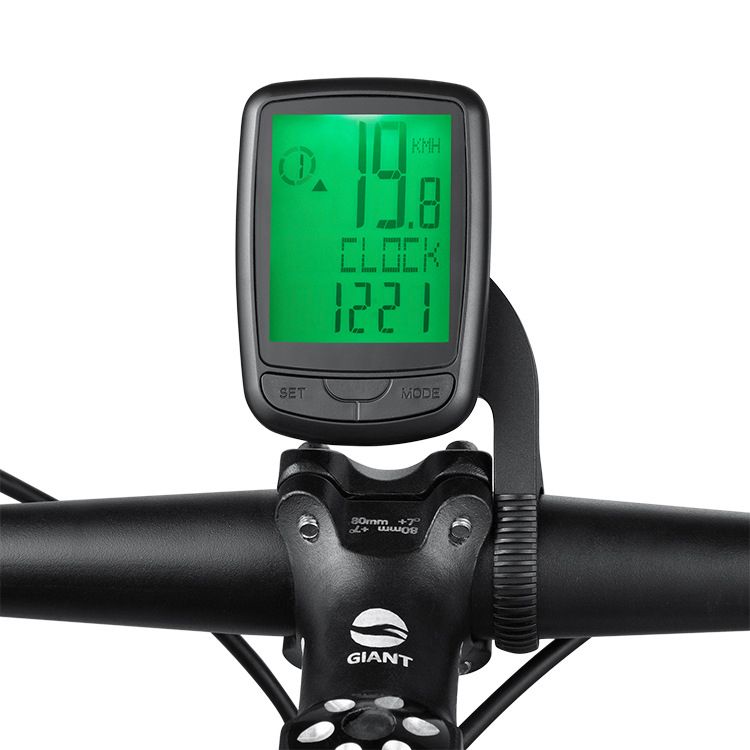 YB108-A bicycle wireless code watch large screen new extension frame Chinese English LED backlight bicycle speed meter meter odometer