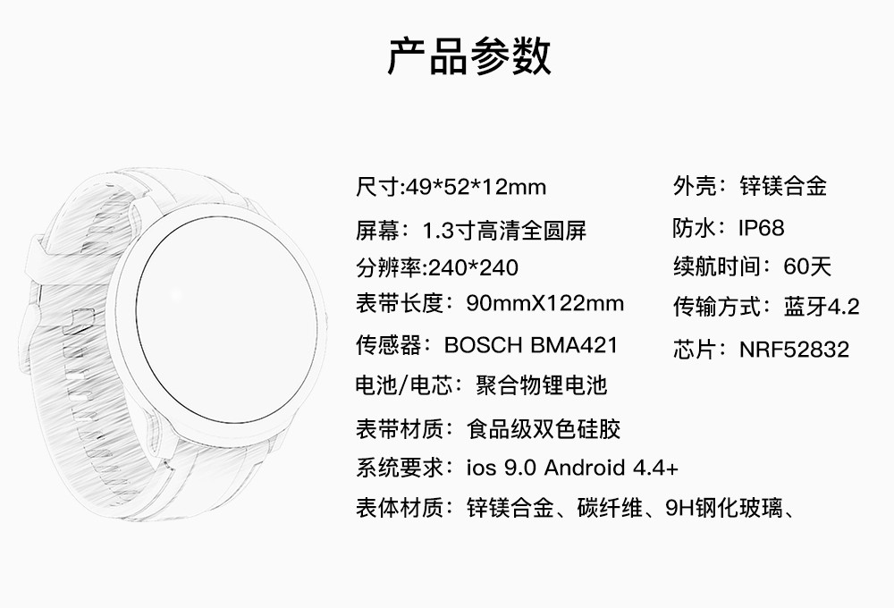 ZN122智能手表超长续航IP68级防水精准计步持续心率监测5D碳纤维天气信息详情图17