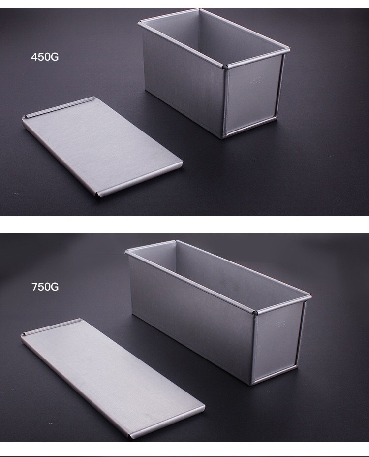 450g吐司盒 长方形吐司面包模具 镀铝吐司模具 带盖 加厚烘培模具详情10