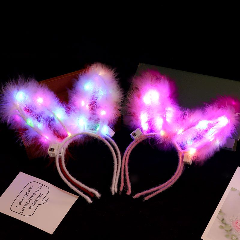 闪光头扣发光兔耳朵/羽毛兔耳朵/发光兔耳朵细节图