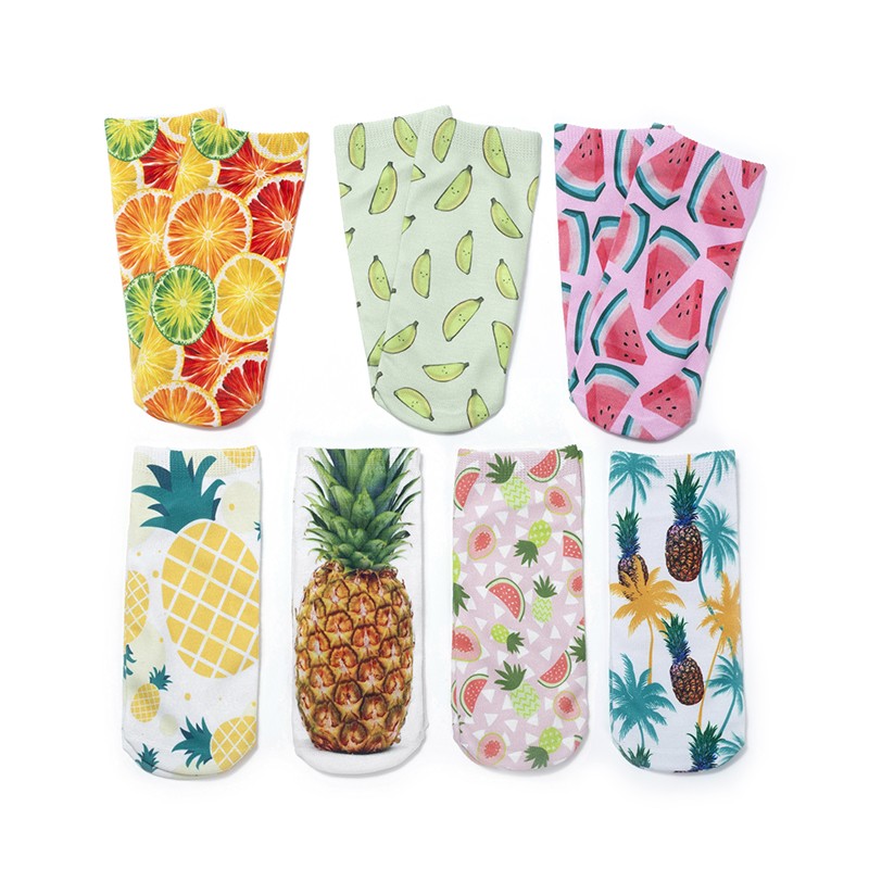 New creative 3D fruit digital series printed personalized socks detail image 10