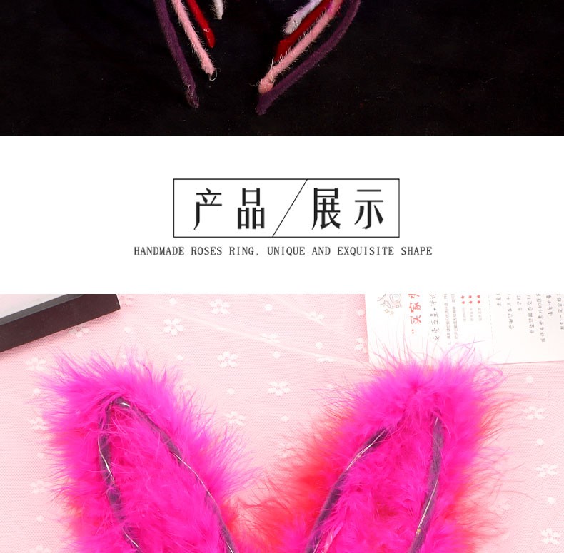 发光羽毛兔耳朵14灯闪光头箍头扣发卡发饰发光闪光兔耳朵系列LED 发光玩具地摊货源批发详情4