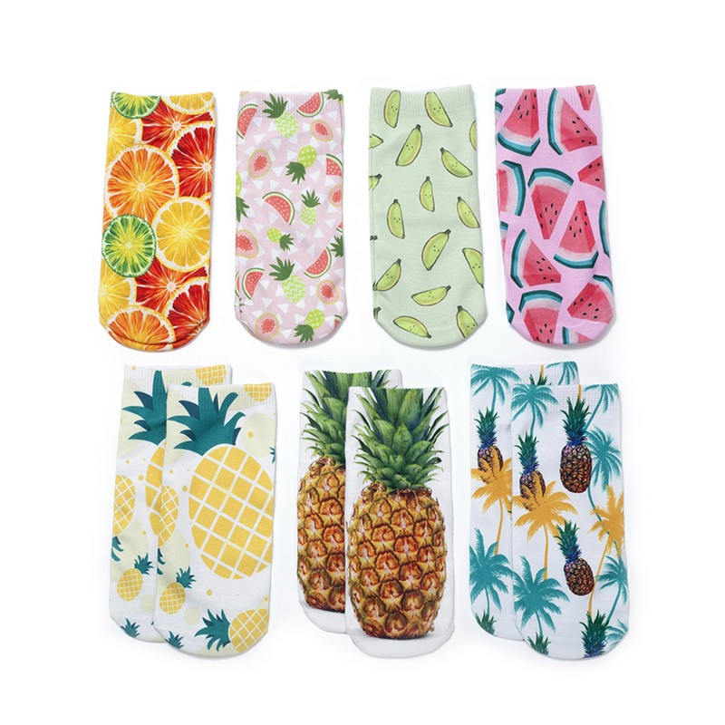New creative 3D fruit digital series printed personalized socks detail image 9