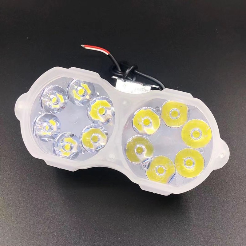 New motorcycle modified LED lights, ultra-bright 12-volt spotlights, 12-bead flashing color lights for auxiliary lighting, headlights undefined