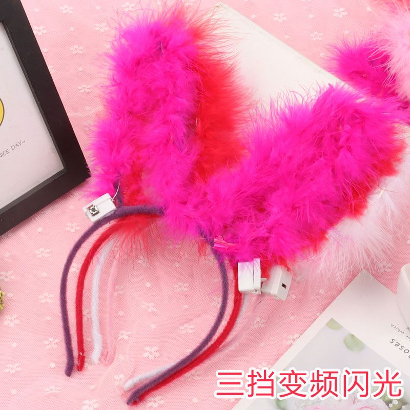 闪光头扣发光兔耳朵/羽毛兔耳朵/发光兔耳朵产品图