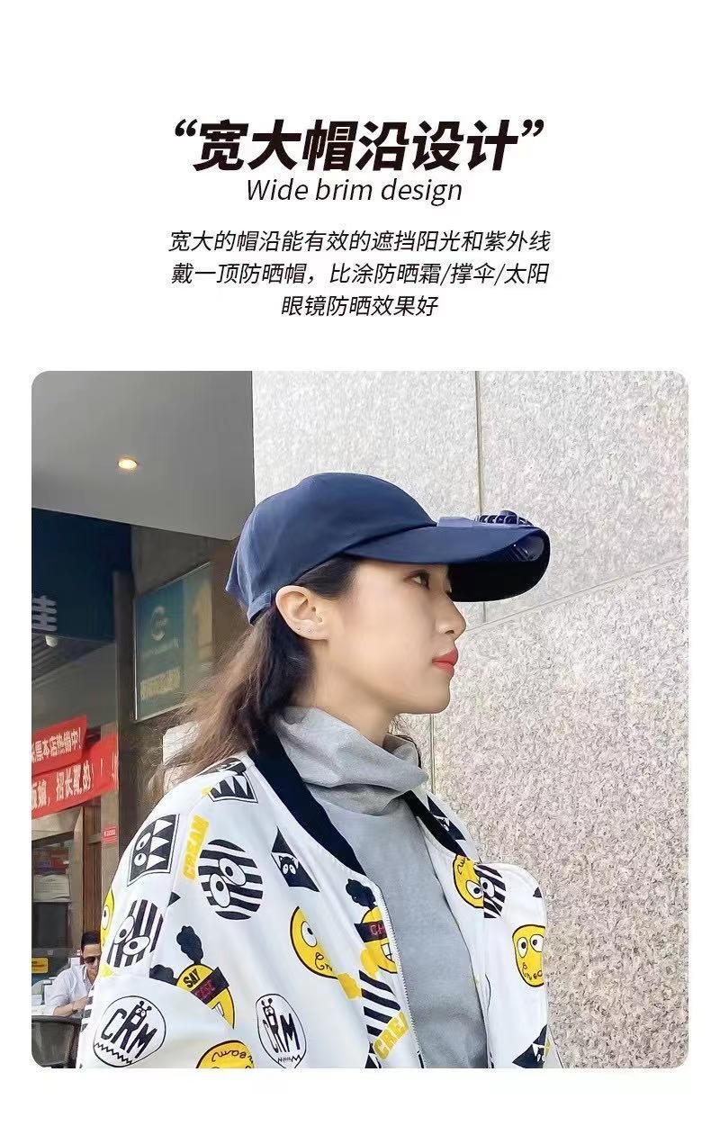 Summer's new mini fan rechargeable men's and women's sun protection baseball caps for outdoor use detail image 2