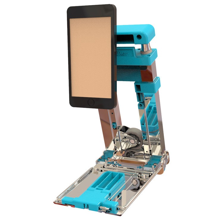 The luggage cart for grocery shopping at the supermarket is blue detail image 2