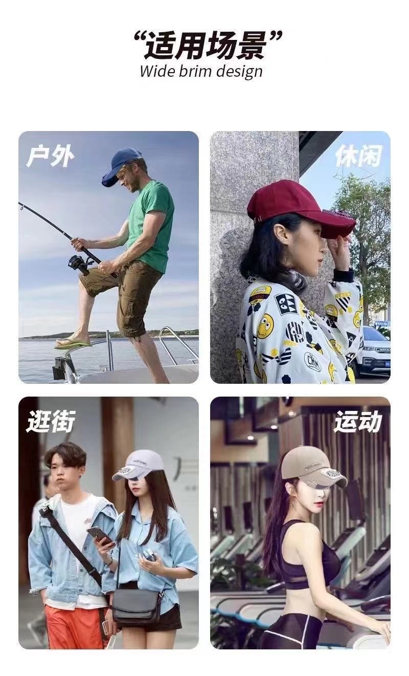Summer's new mini fan rechargeable men's and women's sun protection baseball caps for outdoor use detail image 4