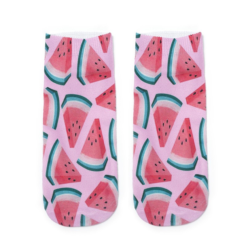 New creative 3D fruit digital series printed personalized socks detail image 4