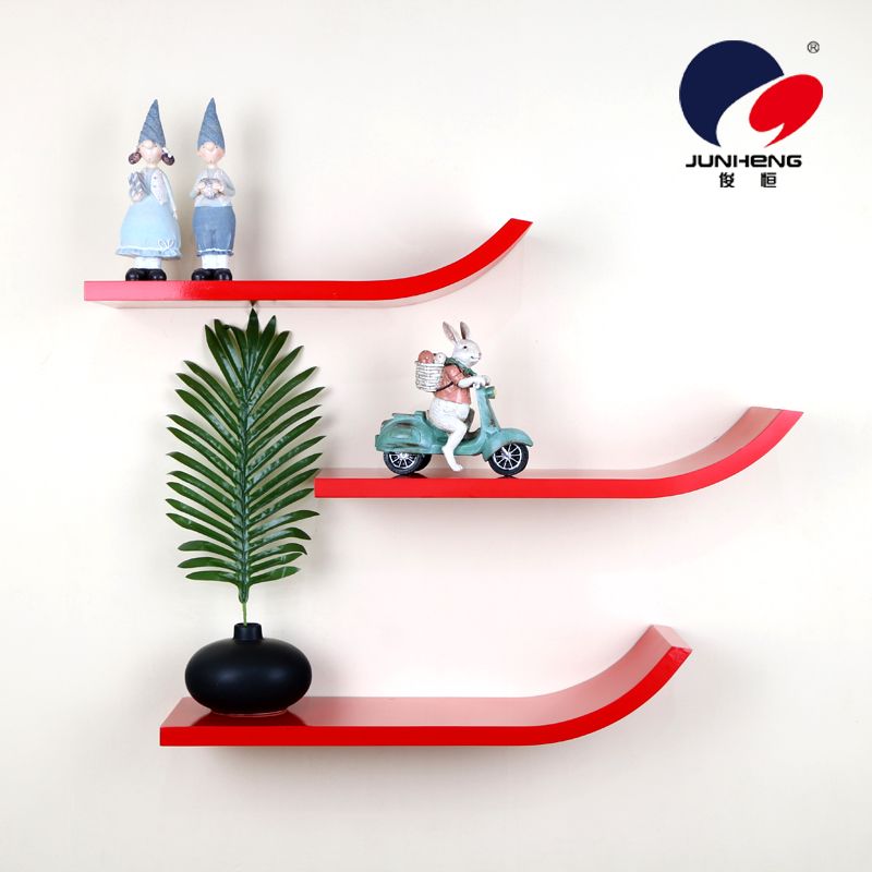 Curved plate shelf Three sets of display frame display shelf storage rack Creative grid: 3655