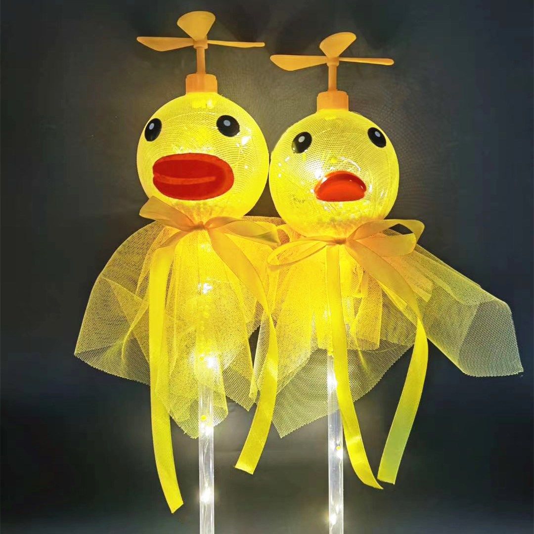 爱心闪光棒卡通包纱蕾丝仙女棒发光星空球星空棒发光玩具地摊公园夜市热卖货源