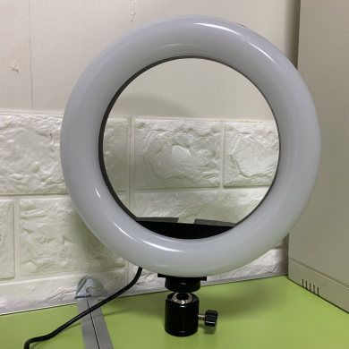 手机直播支架补光灯三脚架主播灯led环形灯美颜补光灯打光灯白底实物图