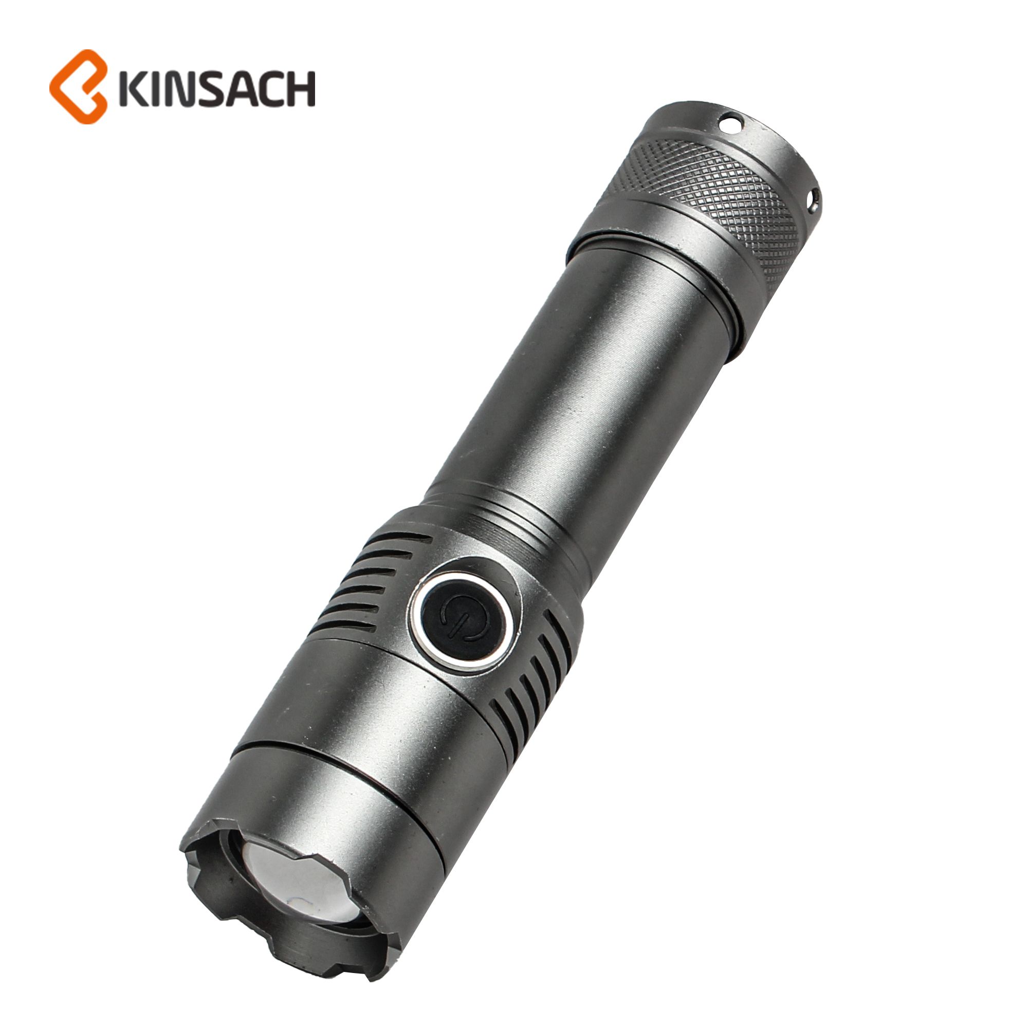 Flashlight Aluminum alloy rechargeable zoom flashlight