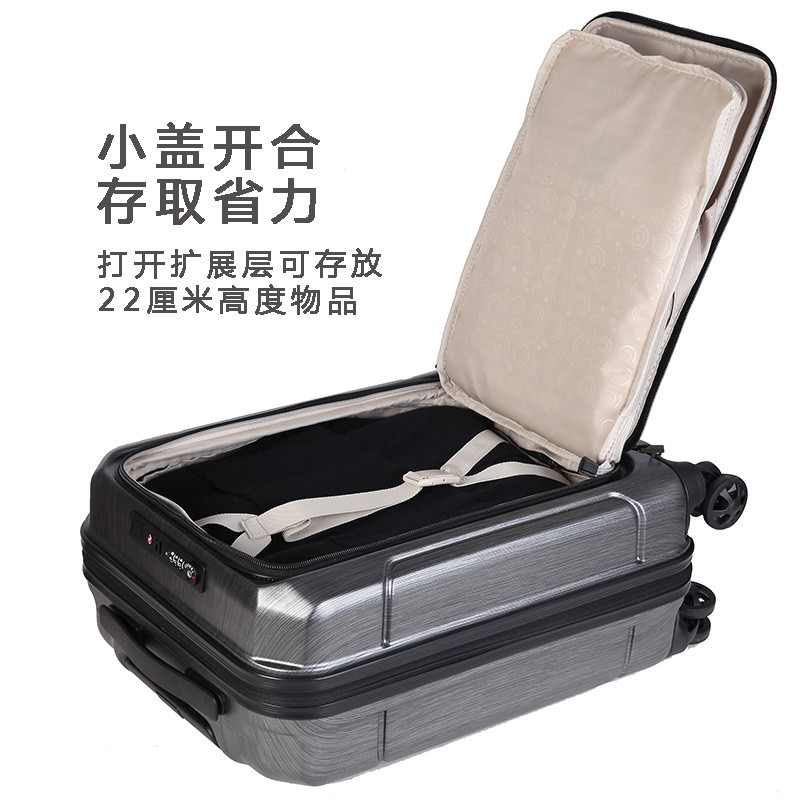 日本高品质前开口登机拉杆箱飞机轮学生行李箱带USB插口详情18