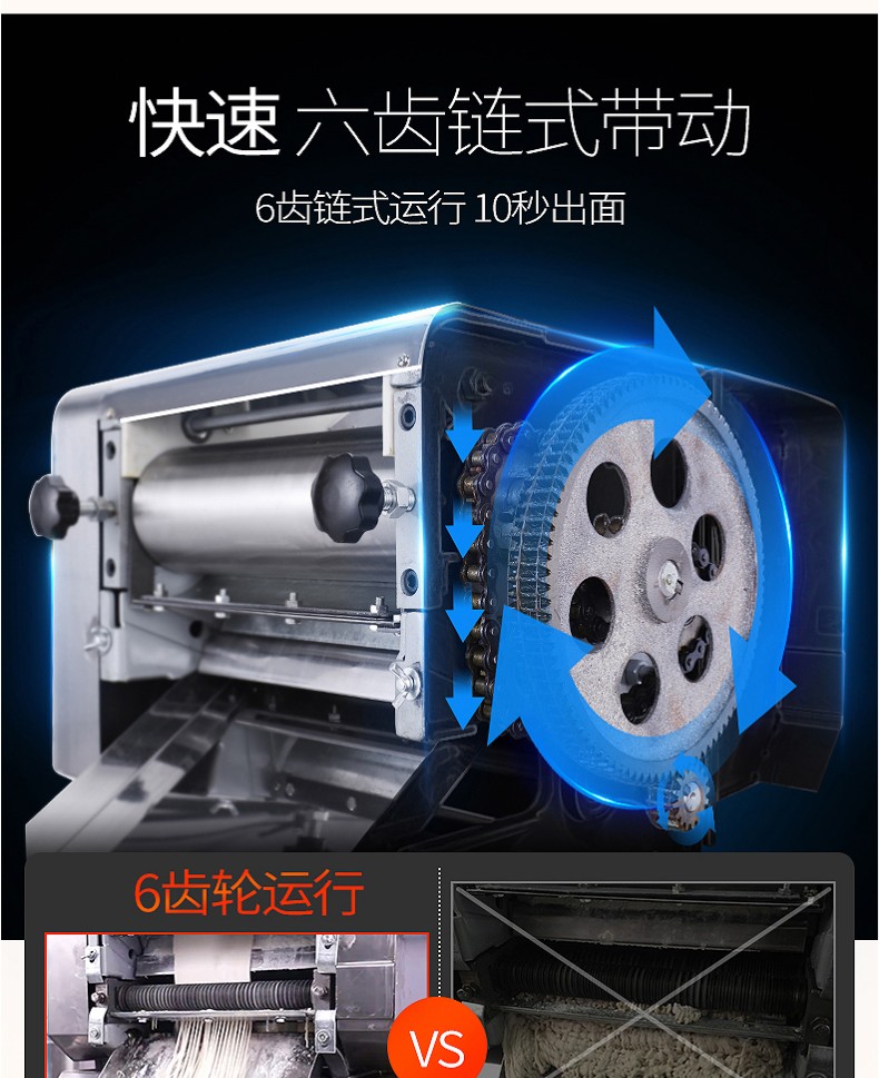 Commercial noodle press, high-output integrated machine, fully automatic noodle press, dough sheet press, electric noodle machine detail image 3