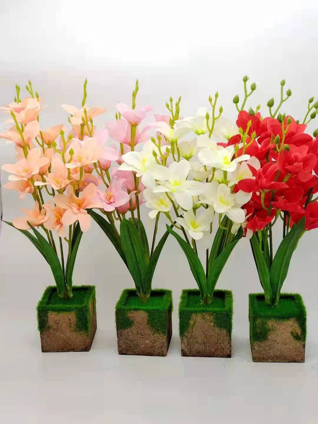 20 artificial flower orchids, flower art potted plants, creative plant bonsai, indoor living room decoration ornaments, potted plants detail image 3